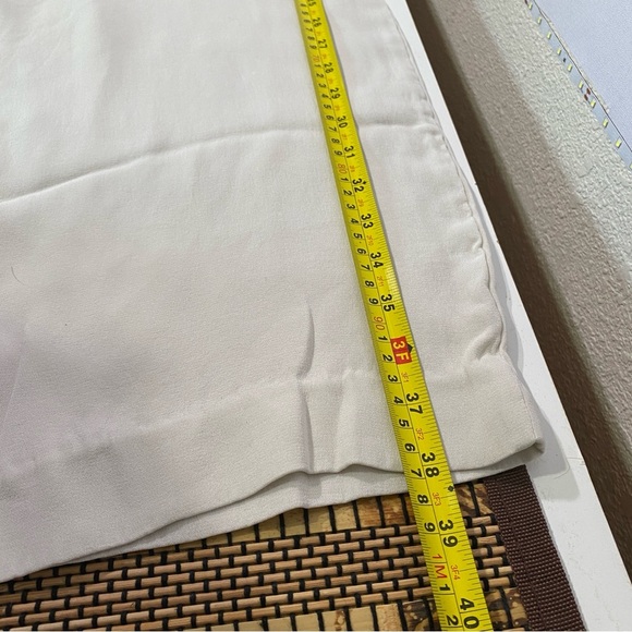 Eileen Fisher Crepe Silk Pants XL Ivory Highwaist Straight Leg Lightweight - Picture 11 of 13